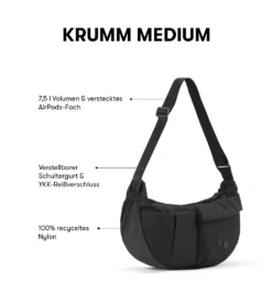 Pinqponq Krumm Medium - Crinkle Black -Mode Verkauf 14 KrummMedium CrinkleBlack