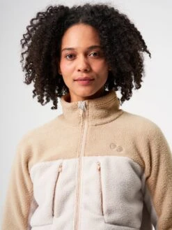 Pinqponq Fleece Jacket - Tune Khaki (Female) -Mode Verkauf PPC FLW 001 60052B pinqponq Fleece Jacket Women Tune Khaki 54