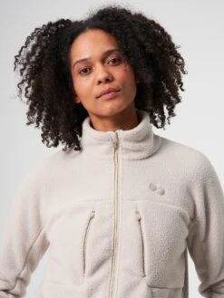 Pinqponq Fleece Jacket - Cliff Beige (Female) -Mode Verkauf PPC FLW 001 70059 pinqponq Fleece Jacket Women Cliff Beige 54